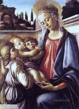  sand Oil Painting - Madonna And Child And Two Angels Sandro Botticelli
